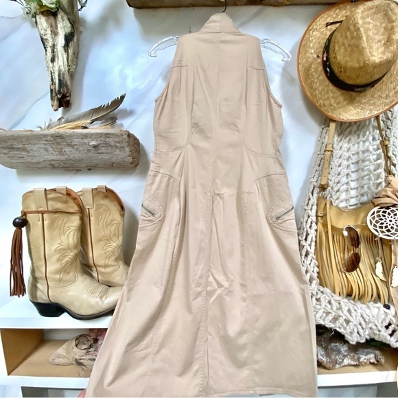 VERSACE safari Versus collection dress/long vest vintage YTK RETRO VIBE - Picture 14 of 16